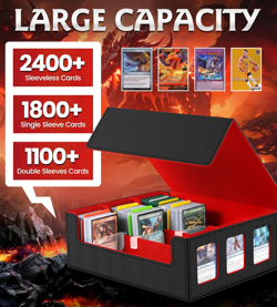 Trading Cards Storage Box - 6-Window Display 2400+ TCG PKM Commander Deck Case w - Image 3