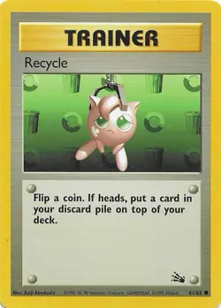 Pokemon TCG Card - Recycle 61/62 | Fossil Set | LP! - Image 1