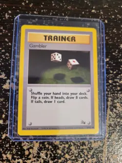 Pokemon Fossil Trainer Gambler 60/62 TCG Trading Card Game 1999 Unlimited - Image 2