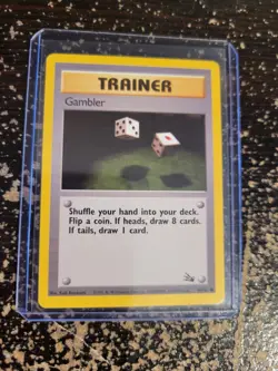 Pokemon Fossil Trainer Gambler 60/62 TCG Trading Card Game 1999 Unlimited - Image 3