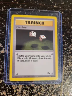 Pokemon Fossil Trainer Gambler 60/62 TCG Trading Card Game 1999 Unlimited - Image 5
