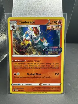 Cinderace Holo SWSH112 NM/M Chilling Reign Prerelease Pokemon Card - Image 1