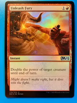 MTG 1x FOIL Unleash Fury # 170 Core Set 2021 M21 Magic the Gathering x1 NM - Image 1