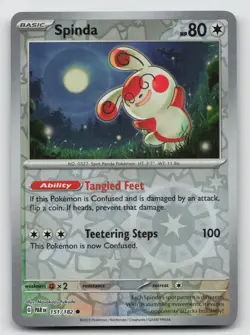 Pokemon Spinda Reverse Holo Common SV04: Paradox Rift 151/182 NM - Image 1