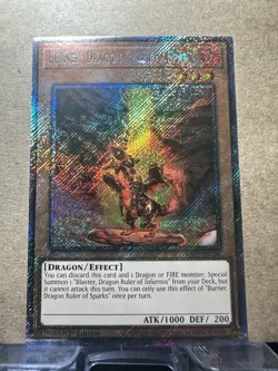 Yugioh! Burner, Dragon Ruler of Sparks - RA03-EN256 - Platinum Secret Rare - 1st - Image 1