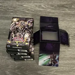 Yugioh Bundle Lot - 4 Dark World Structure Decks And Dark Magician Deck Box - Image 1