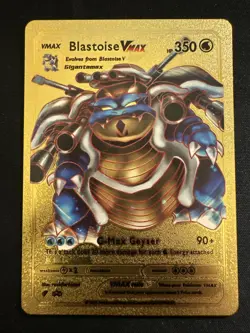 Blastoise VMAX HP350 Pokemon Gold Foil Fan Art Card - Image 1