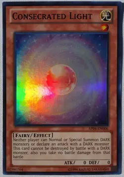 Yugioh 1x Consecrated Light AP04-EN006 Super Rare Unlimited Edition Near Mint - Image 1