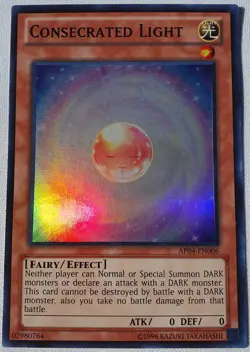 Yugioh 1x Consecrated Light AP04-EN006 Super Rare Unlimited Edition Near Mint - Image 3