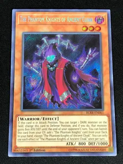 YUGIOH THE PHANTOM KNIGHTS OF ANCIENT CLOAK BLRR-EN061 1ST SECRET (NM) - Image 1