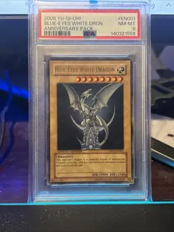 Yugioh Blue-Eyes White Dragon YAP1-en001 PSA 8 - Image 1