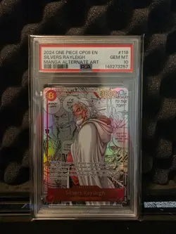 Silvers Rayleigh One Piece CCG Two Legends Foil PSA 10 #OP08 EN Manga Card 2024✅ - Image 1