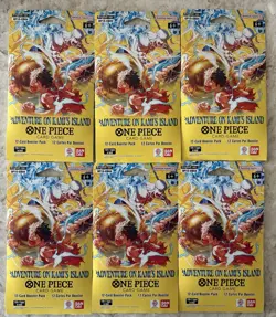 One Piece OP15-EB04 Adventure on Kami’s Island 6 Blister Booster Packs *English* - Image 1