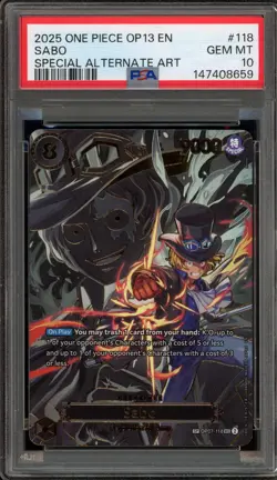 One Piece CCG Sabo Special Alternate Art OP07-118 PSA 10 Gem Mint - Image 1