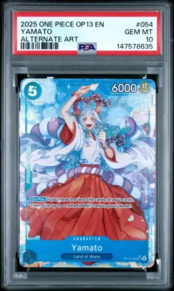 2025 ONE PIECE OP13 #054 CARRYING ON HIS WILL YAMATO ALT ART PSA 10 GEM MINT - Image 1
