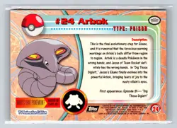 Topps Pokemon 1999 - ARBOK - #24 Topps Series BLACK Logo - Foil Holo Card - Image 2
