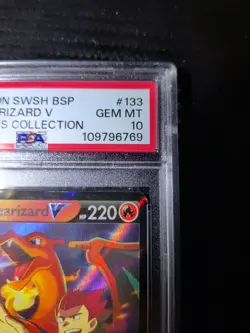PSA 10 GEM MINT Pokemon Celebrations Lance’s Charizard V Promo Card SWSH133 - Image 3
