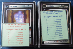 STAR TREK CCG BLAZE OF GLORY 80 CARDS COMMON/UNCOMMON SET DECIPHER 1999 - Image 1