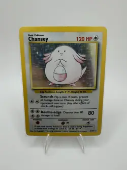 Pokemon Chansey Holo Rare 3/102 Base Set 120 HP English Card - Image 1