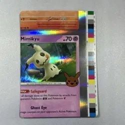 Pokemon Mimikyu 097/193 Trick or Trade error card, miscutU - Image 1