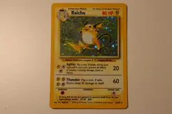 Pokemon Card Raichu 14/102 Base Set Holo Rare WOTC Vintage - Image 1
