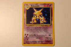 Pokemon Card Alakazam 1/102 Base Set Holo Rare WOTC Vintage - Image 1