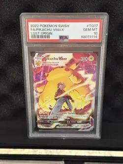 Pikachu VMAX PSA 10 English Pokemon Card TG17/TG30 Lost Origin 2022 Alt Art - Image 1