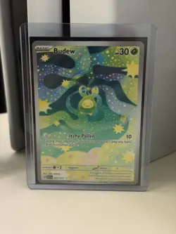 Pokemon Budew TCG Card 221/217 ASC Holo Basic Plant 30 HP Nintendo Yoko Hishida - Image 1