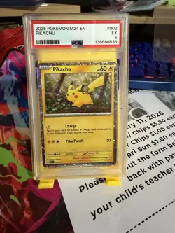 McDonald's 2025 Pokemon Pikachu Holo Card 002/015 Psa 5 - Image 1