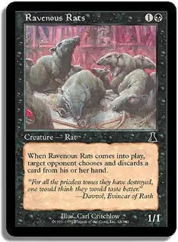 Ravenous Rats x4 Urza's Destiny MtG NM - Image 1
