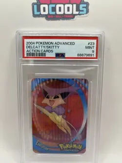 2004 POKEMON ADVANCED DELCATTY/SKITTY ACTION CARDS LENTICULAR • PSA 9 Mint - Image 1