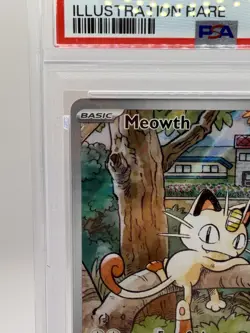 Pokemon Meowth 106/094 Phantasmal Flames Illustration rare PSA 9 - Image 2