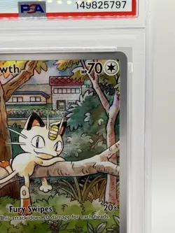 Pokemon Meowth 106/094 Phantasmal Flames Illustration rare PSA 9 - Image 3