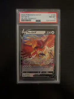 POKEMON TCG HO-OH V SILVER TEMPEST ULTRA RARE HOLO 140/195 PSA 8 2022 - Image 1