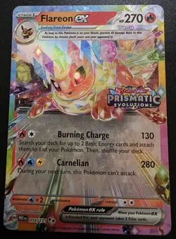 Flareon EX 014/131 Prismatic Evolutions STAMPED Promo Pokemon 2025 C - Image 1