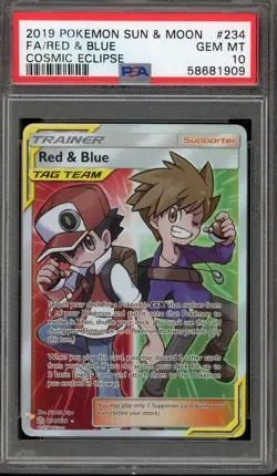 Pokemon Red & Blue Cosmic Eclipse Full Art #234 PSA 10 Gem Mint - Image 1