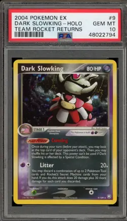 Pokemon Dark Slowking EX Team Rocket Returns Holo Rare #9 PSA 10 Gem Mint - Image 1