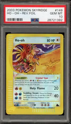 Pokemon Ho-Oh Skyridge Crystal Reverse Holo Secret Rare #149 PSA 10 Gem Mint - Image 1