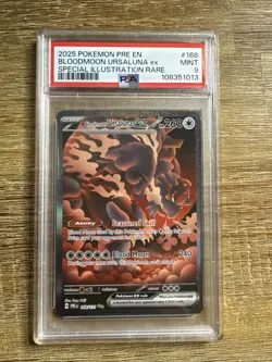 POKEMON ENGLISH PRISMATIC EVOLUTIONS 168/131 BLOODMOON URSALUNA SIR PSA 9 CARD - Image 1