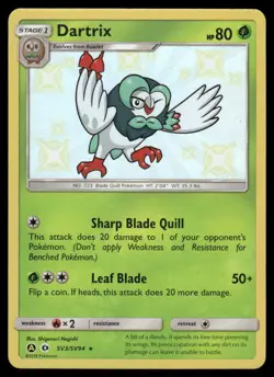 Pokemon Cards Dartrix SV3/SV94 Hidden Fates Rare NM - Image 1