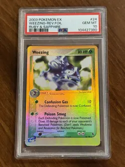 Weezing 2003 Pokemon ex Ruby & Sapphire Reverse Foil Holo #24 PSA 10 Gem Pop 14 - Image 1