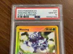 Weezing 2003 Pokemon ex Ruby & Sapphire Reverse Foil Holo #24 PSA 10 Gem Pop 14 - Image 3