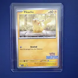 The Pokemon Company Pikachu SVP 214 60HP SV Black Star Promos Illustration Cont… - Image 1