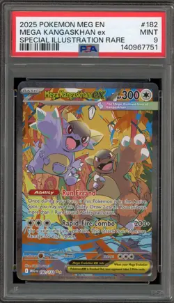 Pokemon Mega Kangaskhan ex Mega Evolution Special Illustration Rare #182 PSA 9 - Image 1