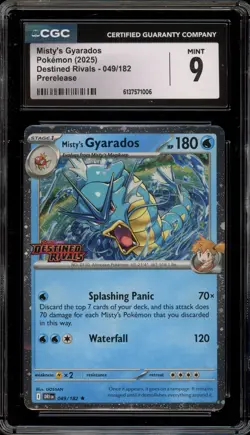 Pokemon Misty's Gyarados Destined Rivals Prerelease Holo Rare Promo #049 CGC 9 - Image 1