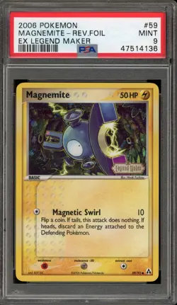 Pokemon Magnemite EX Legend Maker Reverse Holo #59 PSA 9 Mint - Image 1