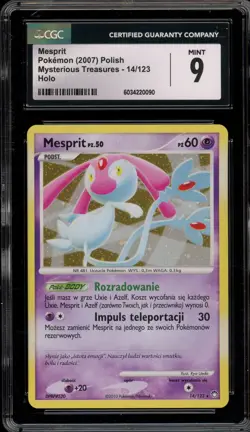 Pokemon Mesprit Mysterious Treasures POLISH Holo Rare #14 CGC 9 Mint - Image 1