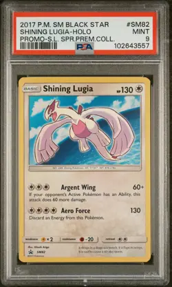 2017 POKEMON SM BLACK STAR PROMO #SM82 SHINING LUGIA-HOLO PSA 9 - Image 1