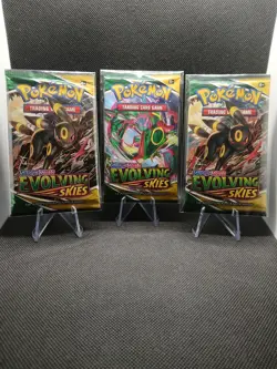 Pokemon TCG Evolving Skies Booster Packs Lot Of 3 New Factory Sealed + Extra - Image 1
