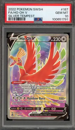 Pokemon Ho-Oh V Silver Tempest Full Art #187 PSA 10 Gem Mint - Image 1